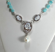 Collana argento 925 cammei - argento,