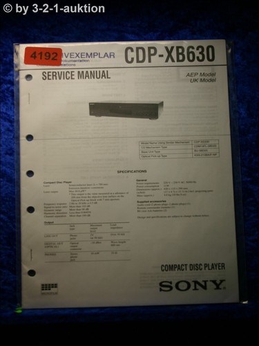 Manuale servizio sony cdp - sony,