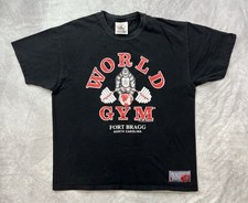 T-shirt vintage anni 90 World Gym taglia XL made in USA double face 1996 North Carolina