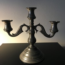 Candelabro Peltro Vintage - Tre candele 