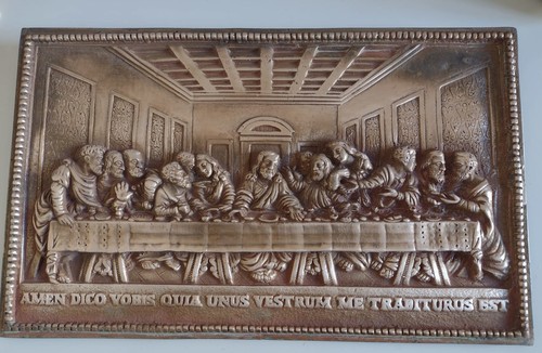 Placca ultima cena ottone - placca,