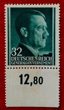 Francobollo Impero tedesco DR Governatorato generale Adolf Hitler seconda guerra mondiale 8