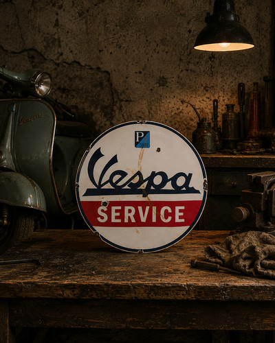 Plaque emaillee bombee vespa - bombee,
