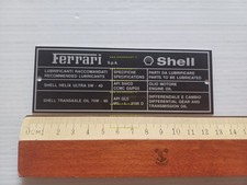 Ferrari targhetta vano motore olio Shell originale genuine badge
