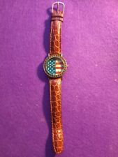 OROLOGIO CON BANDIERA AMERICANA ORIGINALE USATO, ANNI '70 DA REVISIONARE