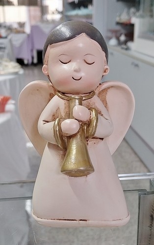 Statua angelo musicista - , avorio