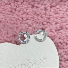 Nuovi orecchini originali Pandora Forever Pandora Pave cerchio borchia zirconi 290585CZ