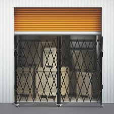 Cancello di Sicurezza Pieghevole Doppio Cancello Barricata Espandibile Barriera di Sicurezza Cancello