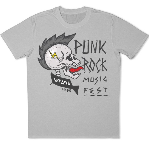 Shirt punk rock skull mohawk - rock,