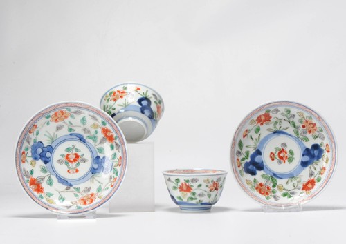 Coppia teiera piattino fiori - coppia,
