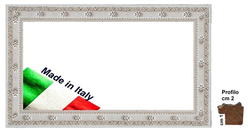 Cornice bianca invecchiata - invecchiata, in