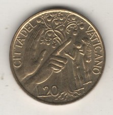 GIOVANNI PAOLO II VATICANO 20 LIRE 1988 ADAMO ED EVA #MM33
