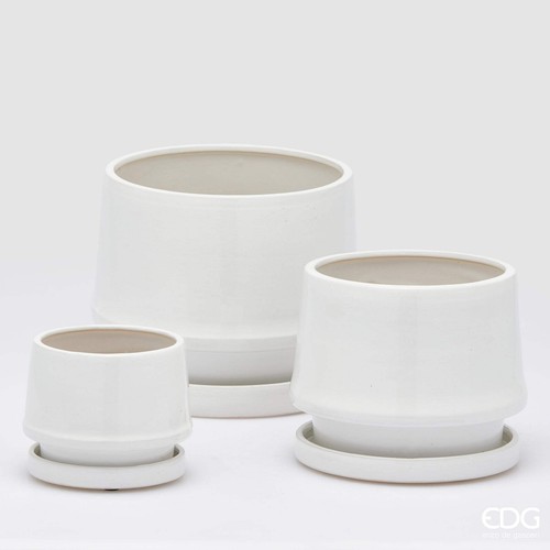 Edg vaso cachepot con piatto - con,