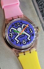 🇨🇭 Swatch Keith Haring Automatic Vintage con Poster Torre di Pisa 1989