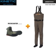 SCIERRA KENAI PETTO WADER Wathose traspiranti XXL (3 strati) + scarpe da wat 46/47