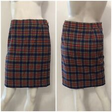 ESCADA SPORT Gonna blu rossa fantasia quadri tartan scozzese Tg EUR 38