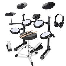 Batteria Elettrica Adulto Digitale Silenziosa Drum Kit 8" con Trono Appartamento Principianti