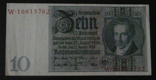 Banconota tedesca 1924 10 - tedesca,