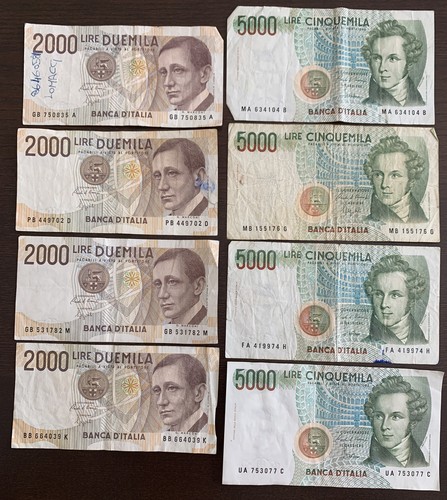 1985 5000 lire 1990 - 5000,
