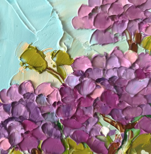 Quadro olio ortensia arte