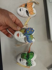 Set 3 Maschere Veneziane Artigianali – Dipinte a Mano – Decorazioni da Parete –