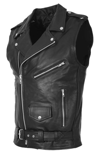 Gilet smanicato uomo pelle