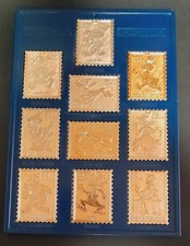 10 FRANCOBOLLI IN METALLO OPERAZIONE QUACK SERIE COMPLETA  + RACCOGLITORE BLU