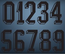 NUMERI MAGLIA CALCIO META' ANNI 80 IN FLOCK NERO MATCH WORN ISSUED SHIRT INTER