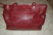 Fossil, Borsa donna, Bordeaux, Pelle, 30cm*27cm*8cm, Vissuta, Usata
