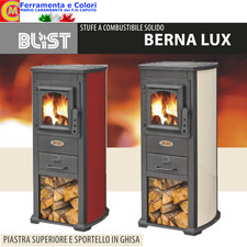 Stufa a Legna Caminetto BLIST BERNA LUX 5.0 KW Acciaio Riscaldamento Casa 120m
