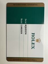 Submariner 116610 LN Guarantee Warranty Garanzia 2019 Card