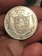 GRAN BRETAGNA Guglielmo IV (1830-1837) Moneta Mezza corona 1836 Argento 925 