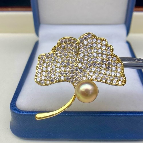 Spilla foglia perle del - foglia,