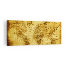 Quadro su Tela 120x50cm Mappa Mondo Continenti Stampe Immagini Quadri Murale