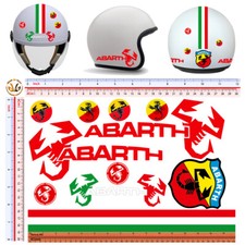 Adesivi casco abarth stiscia italia sticker helmet scorpion italian flag 10 pz.