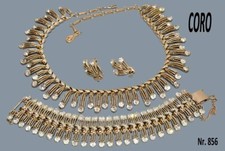 Coro, parure vgt collier, bracciale, orecchini anni 50-60