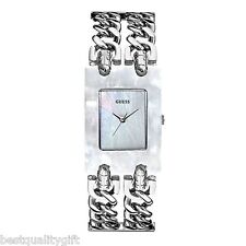 Nuovo Guess Multi Filo Catena Color Argento Fascia + Quadrante Mop Watch U0061L1