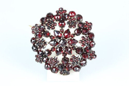 Spilla argento dorato granato - dorato,