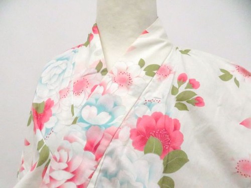 Kimono giapponese yukata crema - kimono,