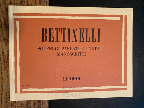 Bettinelli solfeggi parlati - -,