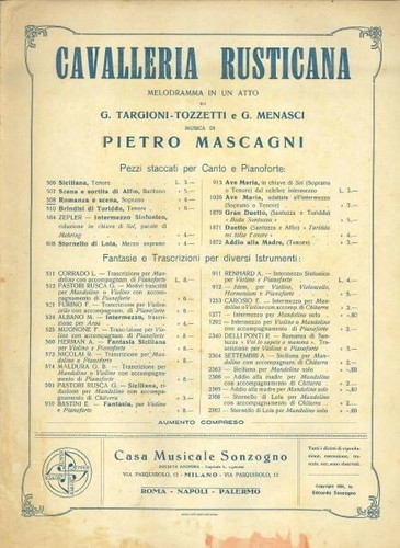 Pietro mascagni cavalleria - pietro,