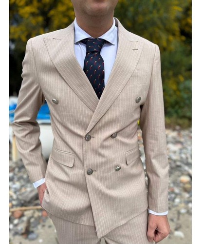 Abito doppiopetto beige - , a