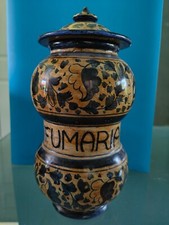 VASO FARMACIA CERAMICA DIPINTO A MANO INIZI0 900 SXR DI FUMARIA BIAGIOLI GUBBIO