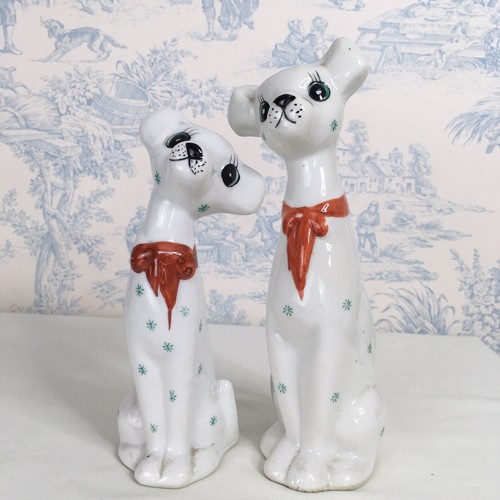 Pair ceramic dogs - pair,