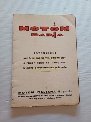 Motom daina 1967 - 1967, manuale
