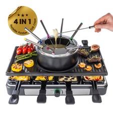 GOURMETmaxx Raclette Grill Fonduta Set 8 Persone 1500W Tavolo Elettrico