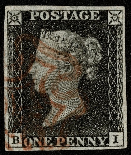 Stamp penny black 1840 - gb,