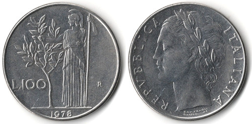 Italia 100 lire 1978 - 100, lire,
