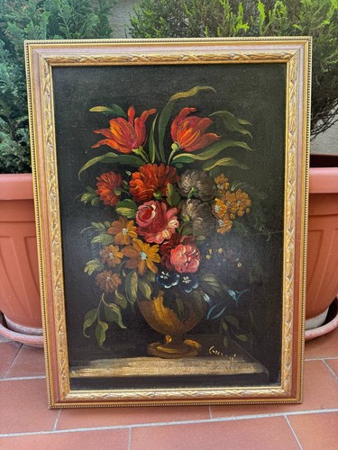 Dipinto olio tavola natura - su,
