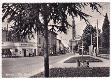 P01717 - CARTOLINA SERIATE - VIA DANTE CON INSEGNA ESSO AUTOBUS E BAMBINE - g/vg